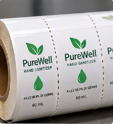 Perforations can be added between labels or defined sections when hand separation, counting or process flow requires it.