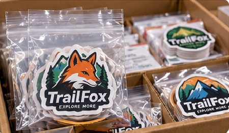 Die-cut individual stickers can be bulk packed, counted into inner packs or organized by SKU.