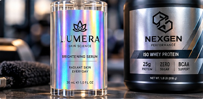 Metallic PET, holographic films and other specialty facestocks can create premium or security-focused effects on plastic packages.