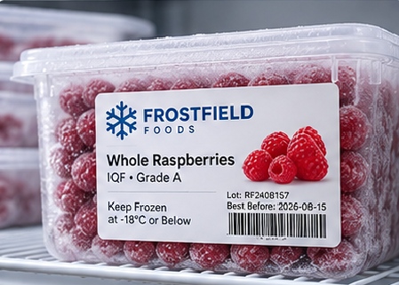 Cold-chain labels can be used on frozen food, refrigerated products, laboratory containers and cold storage packaging.