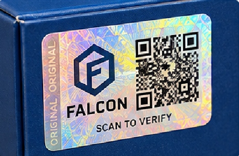 A QR authentication hologram combines visual security with a machine-readable code.