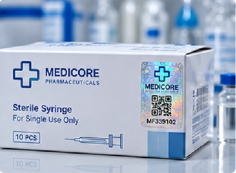 Healthcare, laboratory, supplement, and medical-related packaging can use security seals for opening evidence, authentication, controlled distribution, or product identification.