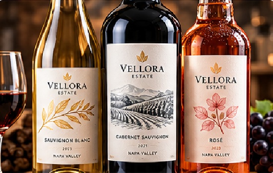 Wine and spirits programs often depend on paper texture, metallic accents, embossing, premium tactile contrast and accurate front-and-back label coordination.