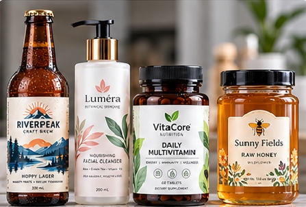 Bottle and jar labels must balance artwork, curvature, surface energy and application conditions.