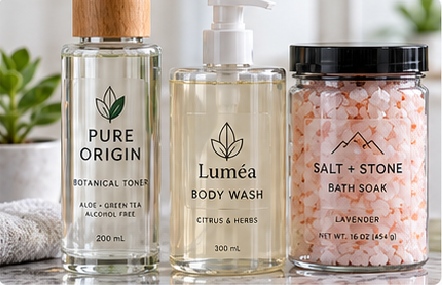 Clear labels create a no-label-look effect on glass or transparent plastic, but visual quality depends on more than a clear face stock.
