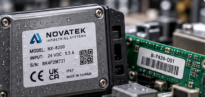 PET is a common direction for industrial, electronics, asset and high-durability identification because it offers dimensional stability and supports robust printing and protective layers.