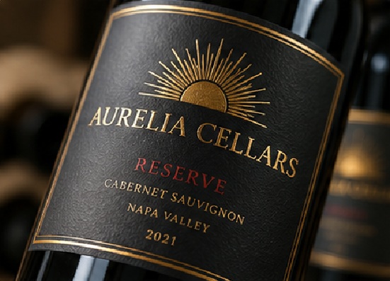 Foil can create a controlled metallic focal point without turning the entire label into a reflective surface.