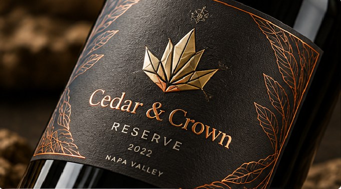 Foil adds metallic emphasis to logos, borders, seals or selected details.
