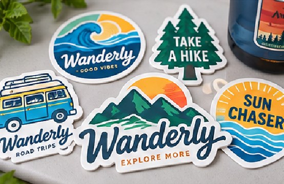 Die-cut stickers use a custom or standard contour to follow the artwork rather than a simple rectangular format. Vinyl, PP/BOPP, PET, paper and specialty materials can be selected depending on intended use.