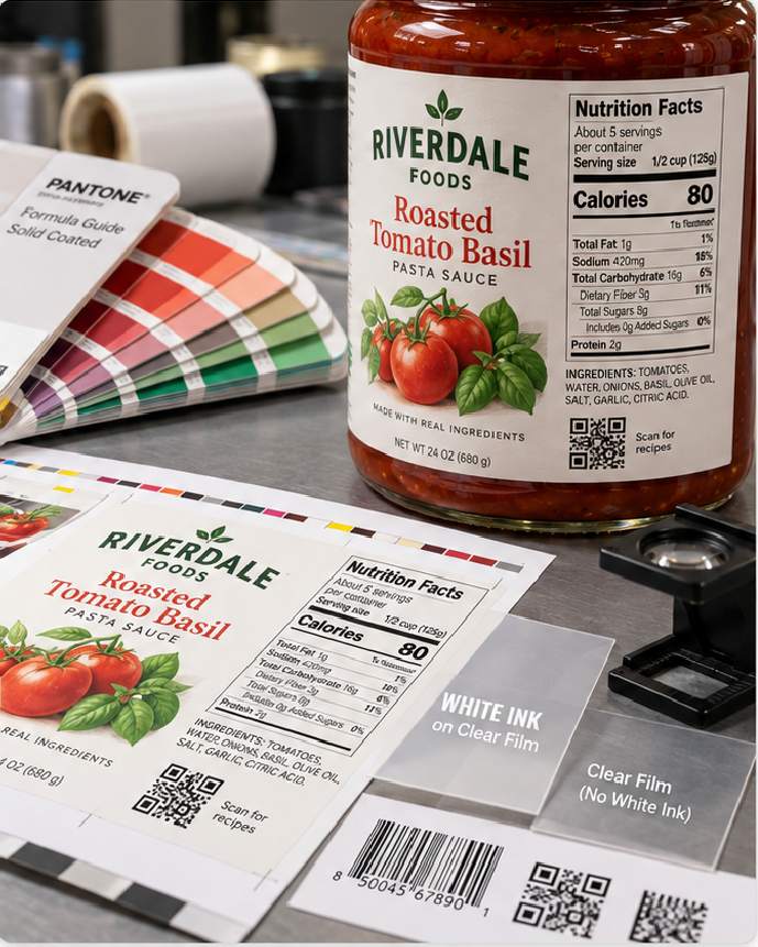 Control Color, White Ink, Small Text And Codes