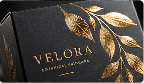 Foil is most effective when it highlights a controlled part of the design such as a logo, border, crest, product name or limited decorative line.