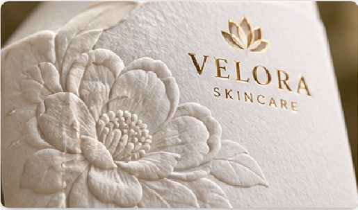 Embossing skincare labels