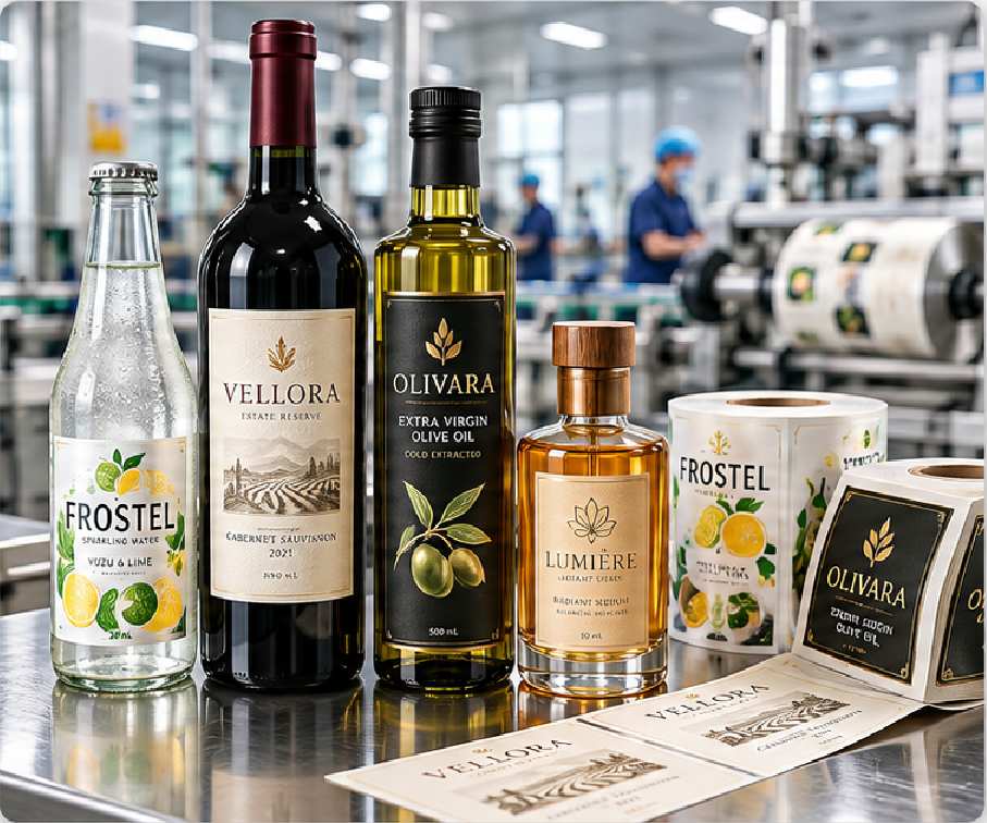 Custom Glass Bottle Labels Manufacturer