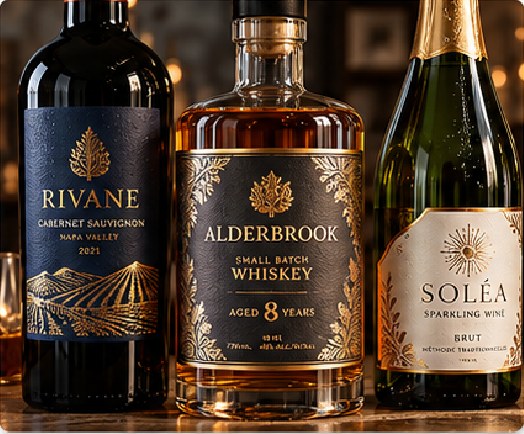 U.K. Premium Foil Bottle Labels