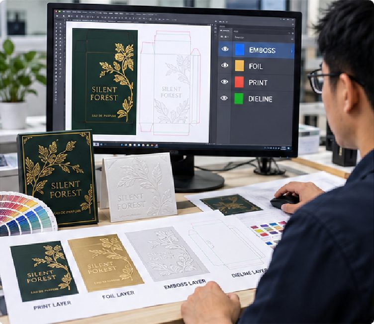 Separate the Emboss Area from Print and Foil Graphics