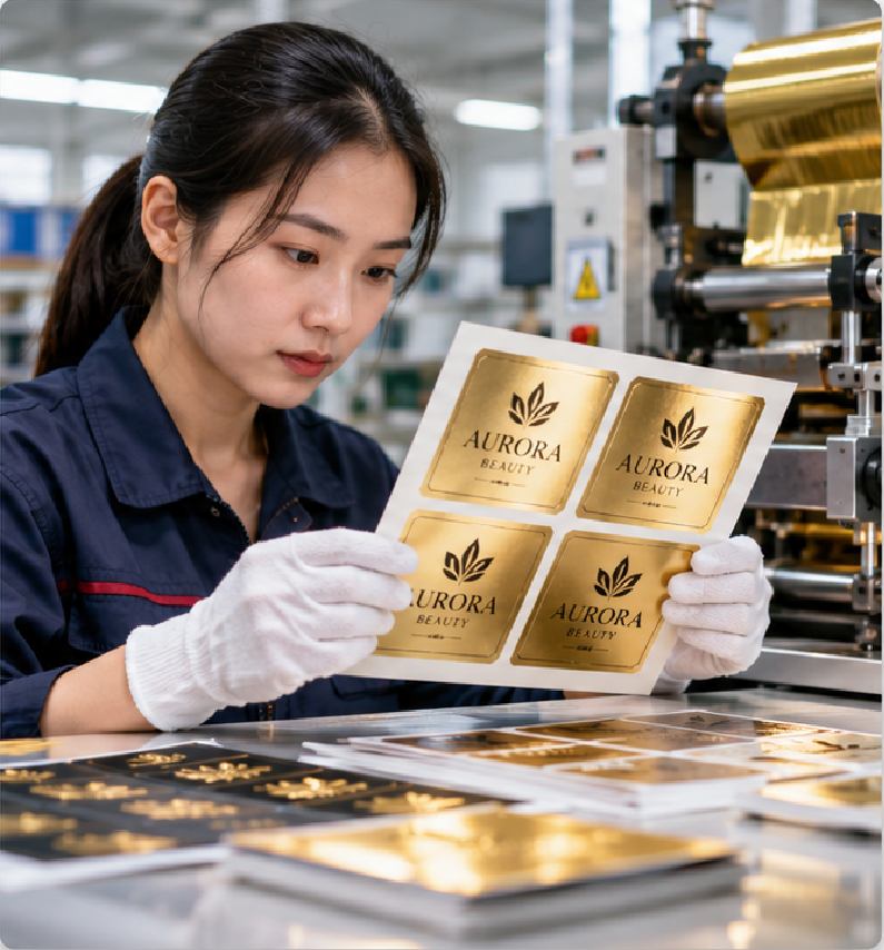 Custom Hot Foil Labels Manufacturer